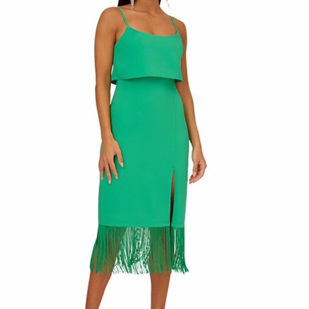 Adrianna Papell Green Midi Dress